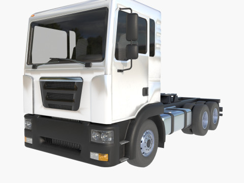 3-axle truck tractor 3D Model