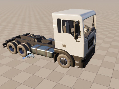 3-axle truck tractor 3D Model