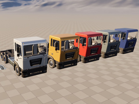 3-axle truck tractor 3D Model