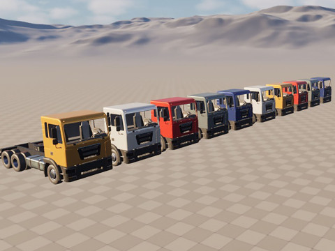 3-axle truck tractor 3D Model