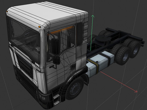 3-axle truck tractor 3D Model