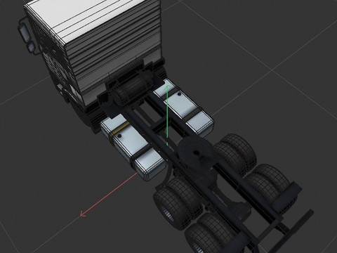 3-axle truck tractor 3D Model