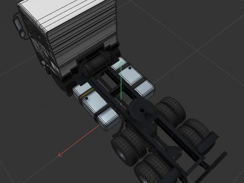 3-axle truck tractor 3D Model