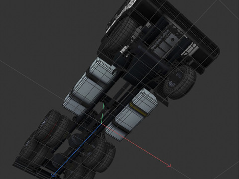 3-axle truck tractor 3D Model