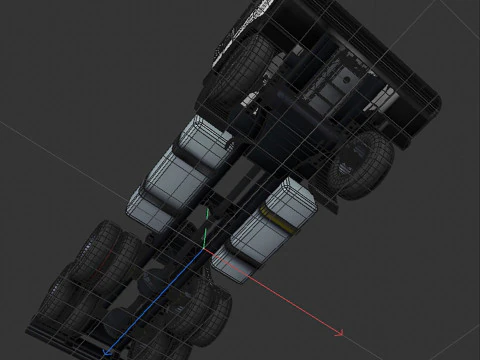 3-axle truck tractor 3D Model