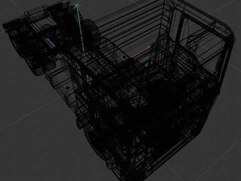 3-axle truck tractor 3D Model