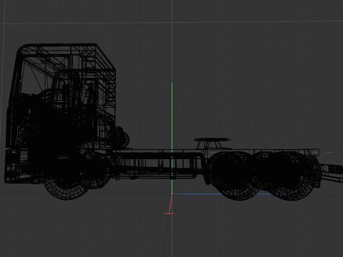 3-axle truck tractor 3D Model
