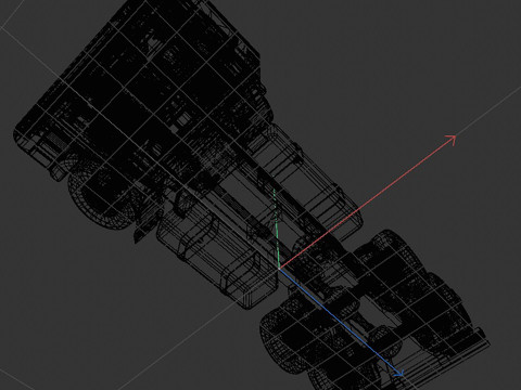 3-axle truck tractor 3D Model