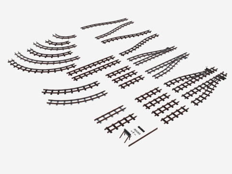 Набір залізничних колій і рейок 3D Модель