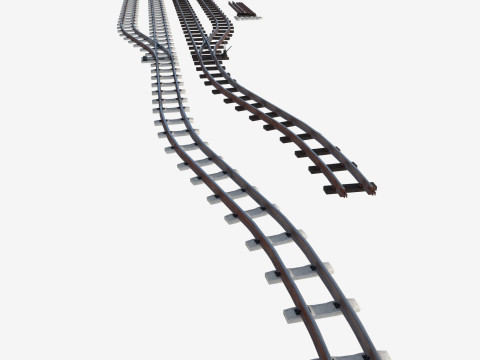 Набір залізничних колій і рейок 3D Модель