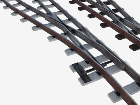 Набір залізничних колій і рейок 3D Модель