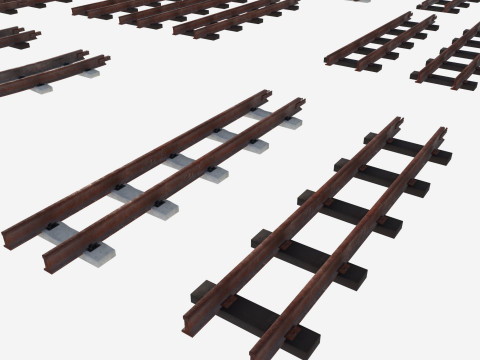 Набір залізничних колій і рейок 3D Модель