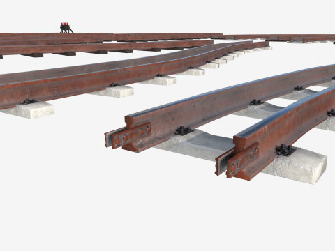 Набір залізничних колій і рейок 3D Модель