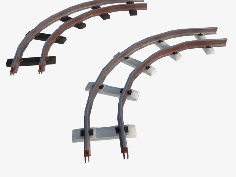 Набір залізничних колій і рейок 3D Модель