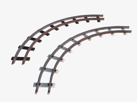 Набір залізничних колій і рейок 3D Модель