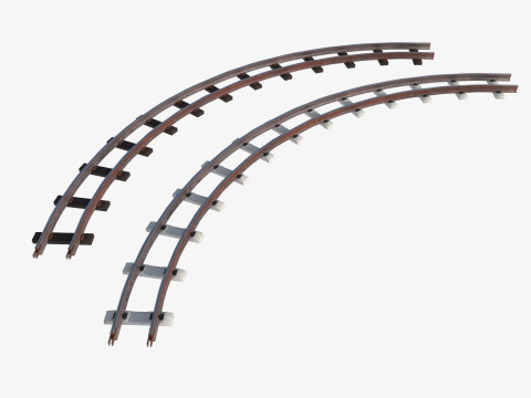 Набір залізничних колій і рейок 3D Модель