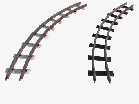 Набір залізничних колій і рейок 3D Модель