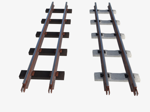 Набір залізничних колій і рейок 3D Модель