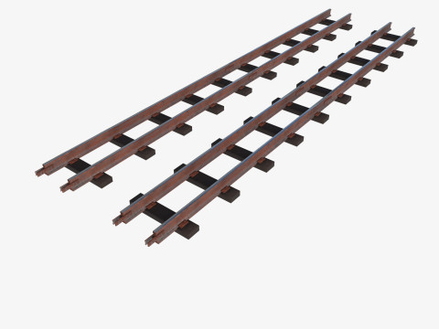 Набір залізничних колій і рейок 3D Модель