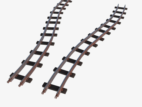Набір залізничних колій і рейок 3D Модель