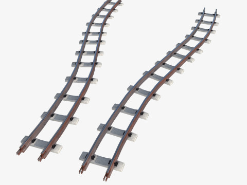 Набір залізничних колій і рейок 3D Модель