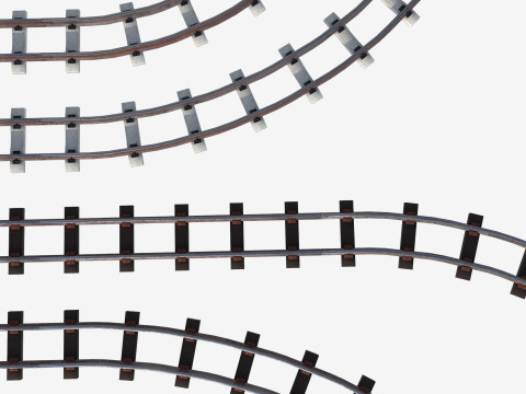 Набір залізничних колій і рейок 3D Модель