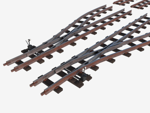 Набір залізничних колій і рейок 3D Модель