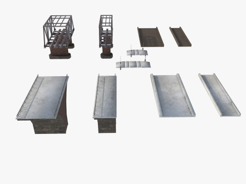 Um conjunto de pontes ferroviárias Modelo 3D