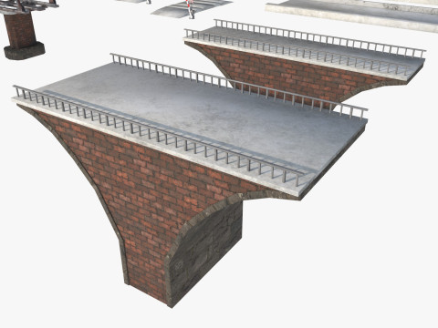 Um conjunto de pontes ferroviárias Modelo 3D
