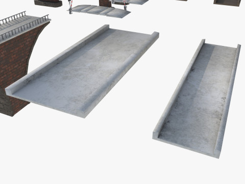 Um conjunto de pontes ferroviárias Modelo 3D