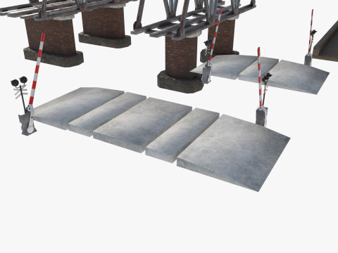 Um conjunto de pontes ferroviárias Modelo 3D