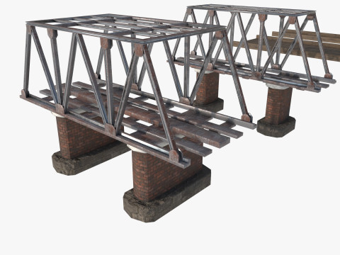 Um conjunto de pontes ferroviárias Modelo 3D