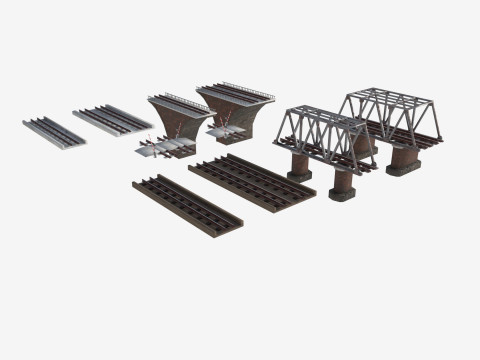 Um conjunto de pontes ferroviárias Modelo 3D