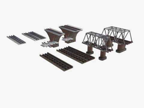 A set of railway bridges 3D Model