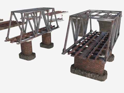 Um conjunto de pontes ferroviárias Modelo 3D