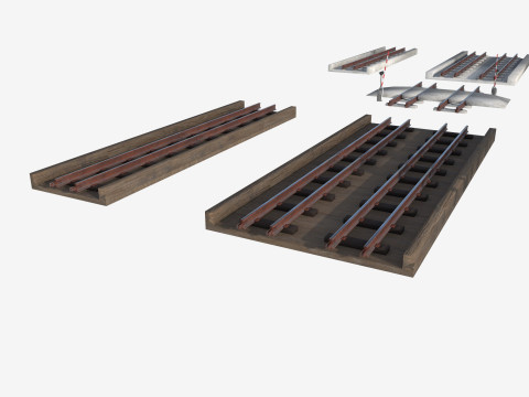 Um conjunto de pontes ferroviárias Modelo 3D