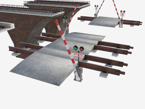 Um conjunto de pontes ferroviárias Modelo 3D