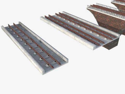 A set of railway bridges 3D Model