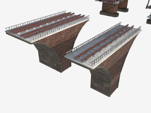 Um conjunto de pontes ferroviárias Modelo 3D