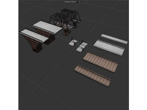 Um conjunto de pontes ferroviárias Modelo 3D