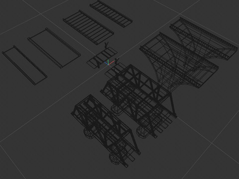 Um conjunto de pontes ferroviárias Modelo 3D