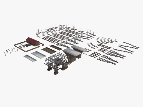大型鉄道セット 3Dモデル