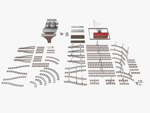 Set ferroviario di grandi dimensioni Modello 3D