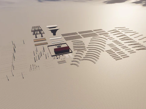 Set ferroviario di grandi dimensioni Modello 3D