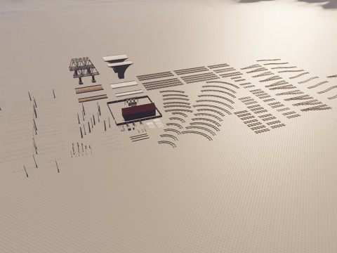 Великий залізничний набір 3D Модель