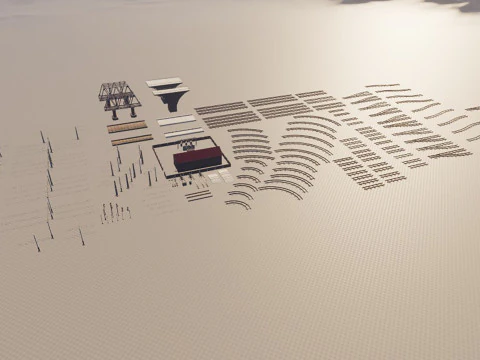 Set ferroviario di grandi dimensioni Modello 3D