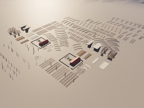 Великий залізничний набір 3D Модель