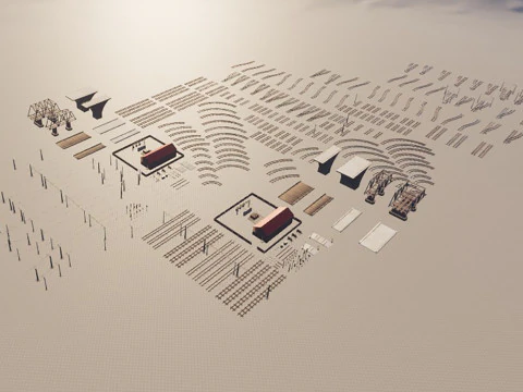Set ferroviario di grandi dimensioni Modello 3D