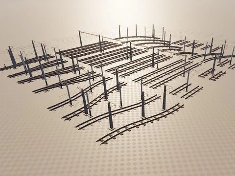 Set ferroviario di grandi dimensioni Modello 3D