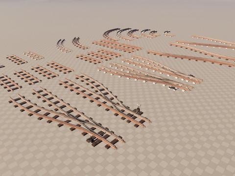 Великий залізничний набір 3D Модель